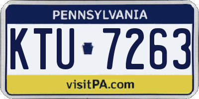 PA license plate KTU7263