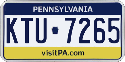 PA license plate KTU7265