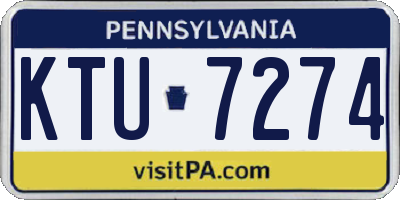 PA license plate KTU7274