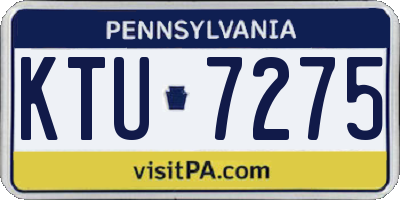 PA license plate KTU7275