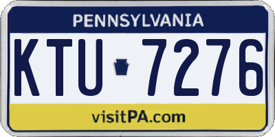 PA license plate KTU7276