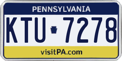 PA license plate KTU7278