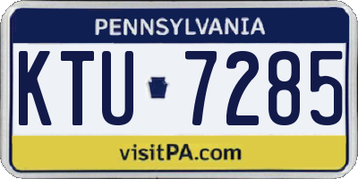 PA license plate KTU7285