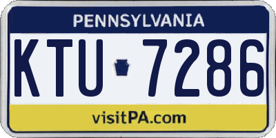 PA license plate KTU7286