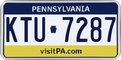 PA license plate KTU7287