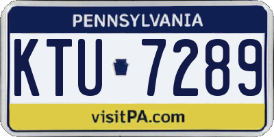 PA license plate KTU7289