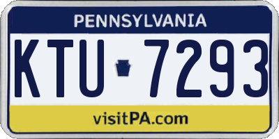 PA license plate KTU7293