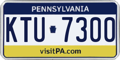 PA license plate KTU7300