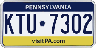 PA license plate KTU7302