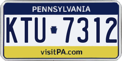 PA license plate KTU7312