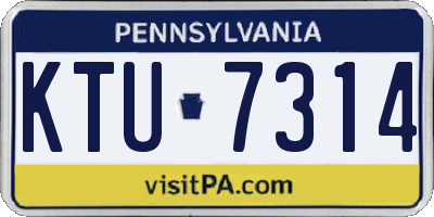 PA license plate KTU7314