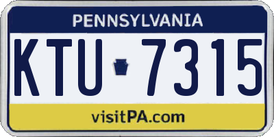 PA license plate KTU7315