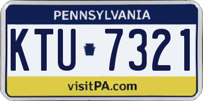PA license plate KTU7321