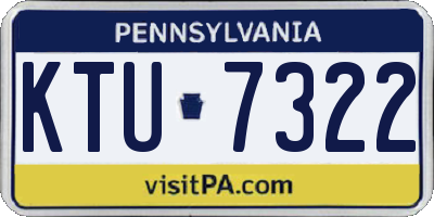 PA license plate KTU7322