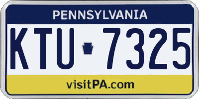 PA license plate KTU7325