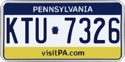 PA license plate KTU7326