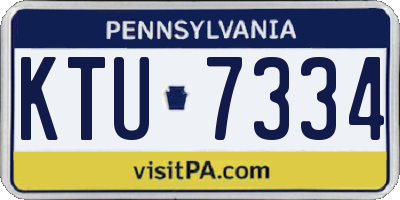 PA license plate KTU7334