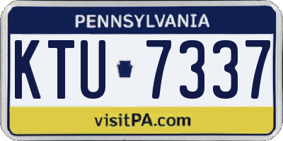 PA license plate KTU7337