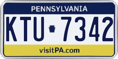 PA license plate KTU7342