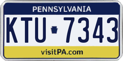 PA license plate KTU7343