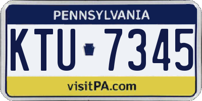 PA license plate KTU7345