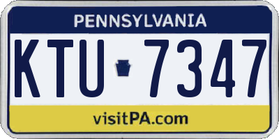PA license plate KTU7347