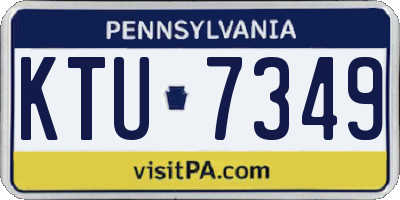 PA license plate KTU7349
