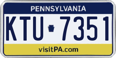 PA license plate KTU7351