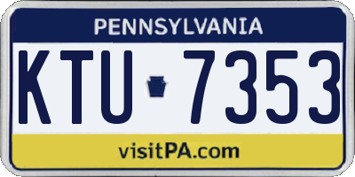 PA license plate KTU7353