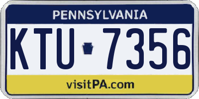 PA license plate KTU7356