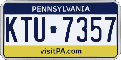 PA license plate KTU7357