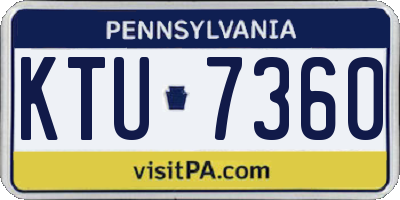 PA license plate KTU7360