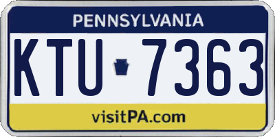 PA license plate KTU7363