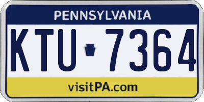 PA license plate KTU7364