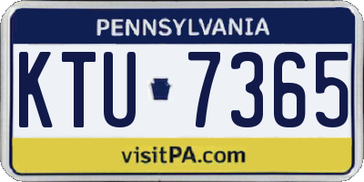 PA license plate KTU7365