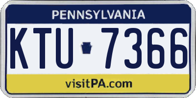 PA license plate KTU7366