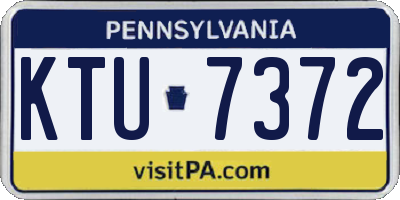 PA license plate KTU7372