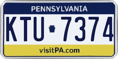 PA license plate KTU7374