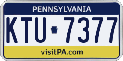 PA license plate KTU7377