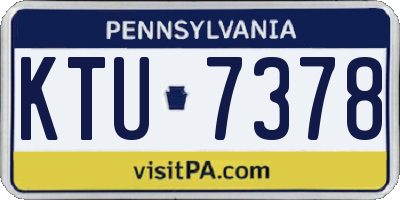 PA license plate KTU7378