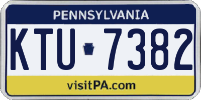 PA license plate KTU7382