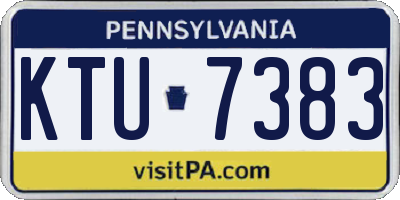 PA license plate KTU7383