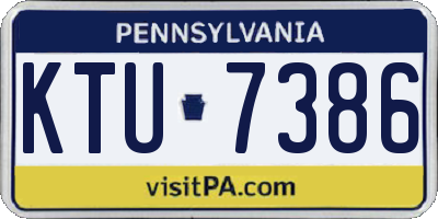 PA license plate KTU7386