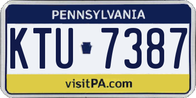 PA license plate KTU7387