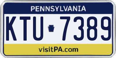 PA license plate KTU7389