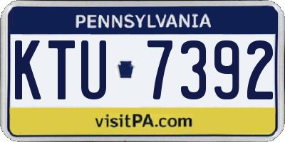 PA license plate KTU7392