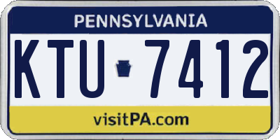 PA license plate KTU7412