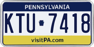 PA license plate KTU7418