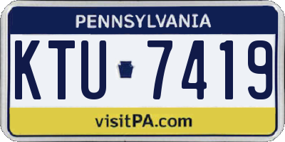 PA license plate KTU7419