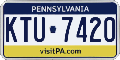 PA license plate KTU7420